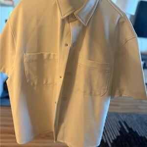 Zara Cream Casual Button Down Shirt
